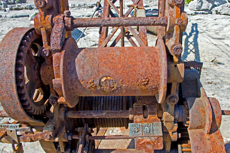 Rusted up crane winch